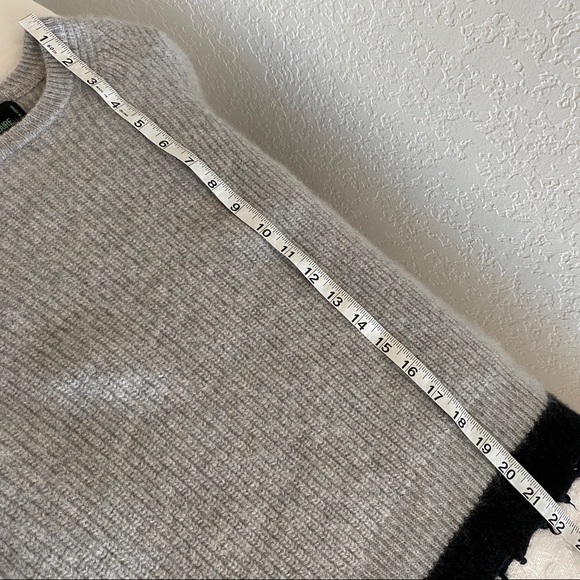 zadig & voltaire gray crew neck distressed hem cashmere sweater - Picture 8 of 8